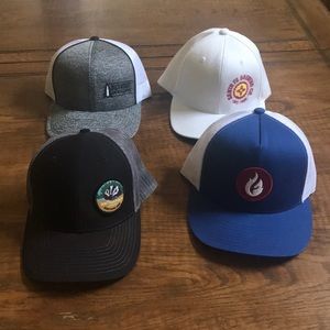 Lot of four brewery hats